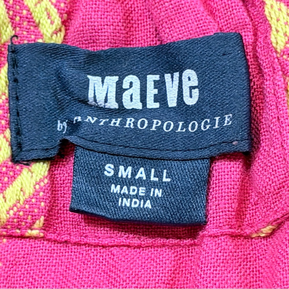 Anthropologie Maeve Dominique Tunic Dress pink yellow Geometric Boho Silhouette - Picture 12 of 15